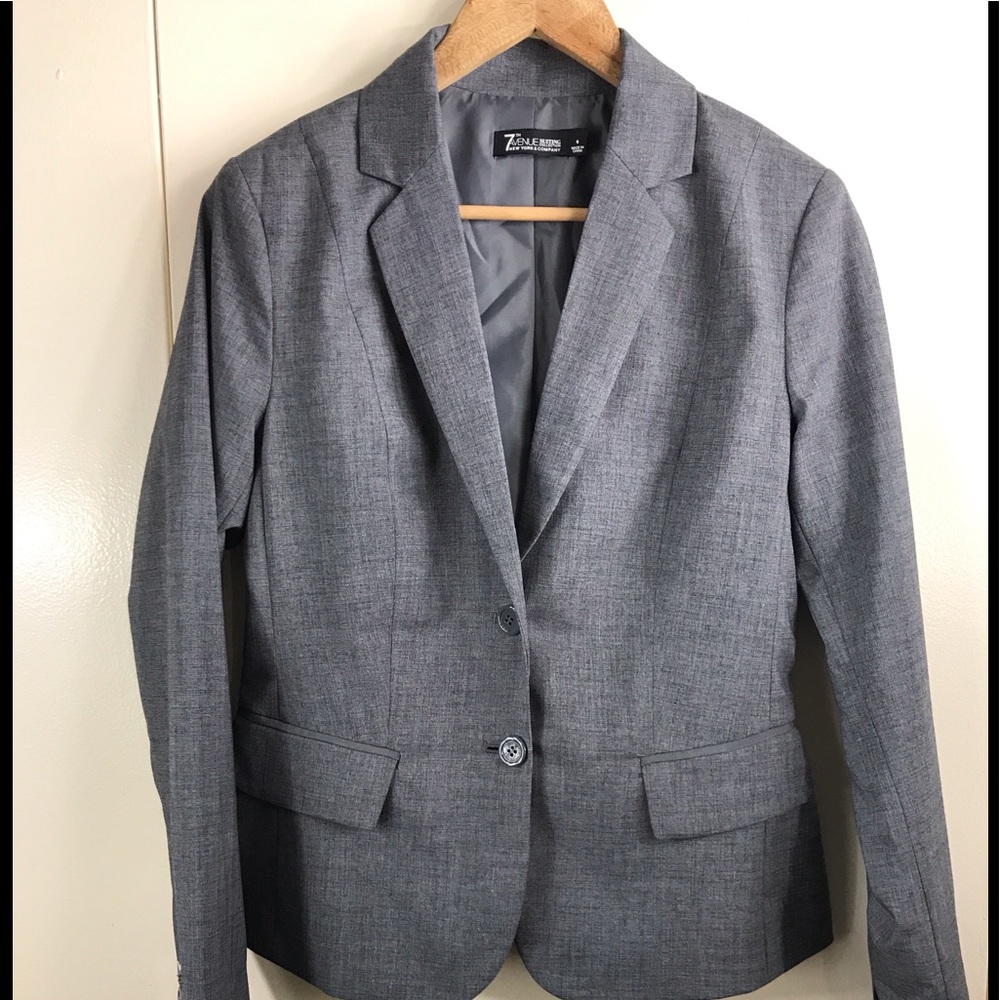 Women’s Blazer 7th Avenue New York & Co. Suiting Collection  Size 6 Gray Jacket